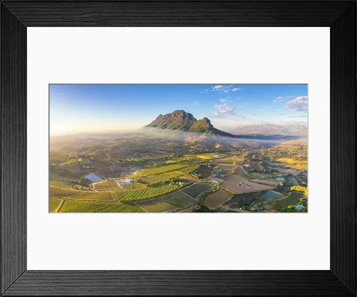 Framed Print : Vineyards of Stellenbosch & Simonsberg Mountain, Western Cape, South Africa Framed Print : Vineyards of Stellenbosch & Simonsberg Mountain, Western Cape, South Africa