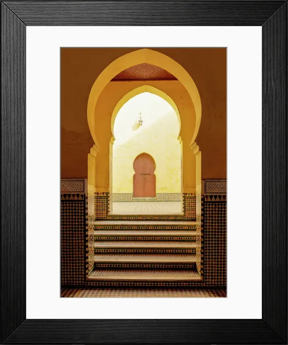 Framed Print : Interior of the Mausoleum of Moulay Ismail, Meknes, Morocco Framed Print : Interior of the Mausoleum of Moulay Ismail, Meknes, Morocco