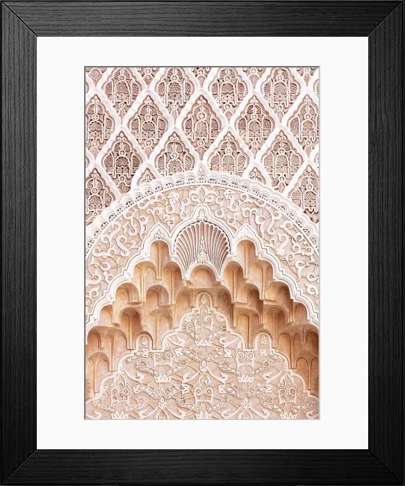 Framed Print : Ornate plasterwork, Ben Youssef Medersa (old Koranic school), Marrakech, Morocco