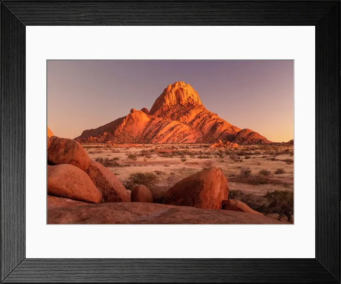 Framed Print : Ancient granite mountains and boulders at dawn, Spitzkoppe, Namib Desert, Namibia Framed Print : Ancient granite mountains and boulders at dawn, Spitzkoppe, Namib Desert, Namibia