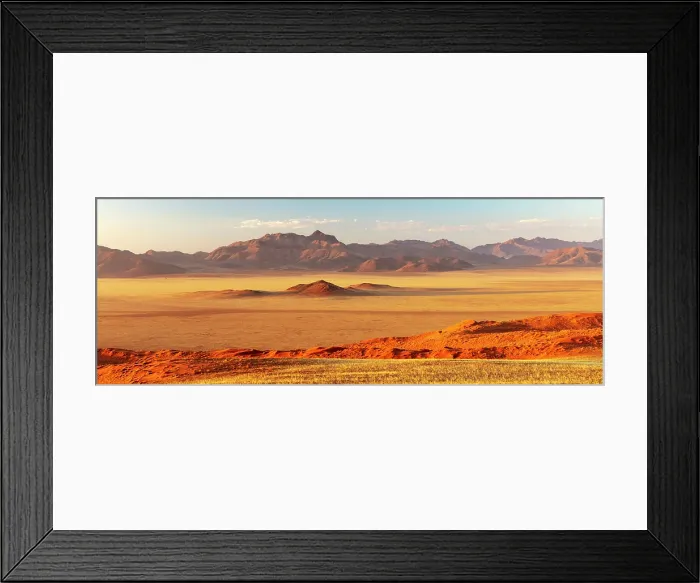 Framed Print : Mountains and sand dunes, Namib Rand Nature Reserve, Namib Desert, Namibia