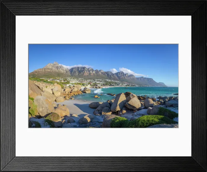 Framed Print : Camps Bay & The Twelve Apostles, Cape Town, Western Cape, South Africa Framed Print : Camps Bay & The Twelve Apostles, Cape Town, Western Cape, South Africa