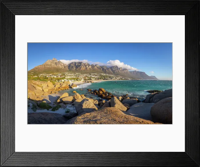 Framed Print : Camps Bay & The Twelve Apostles, Cape Town, Western Cape, South Africa Framed Print : Camps Bay & The Twelve Apostles, Cape Town, Western Cape, South Africa
