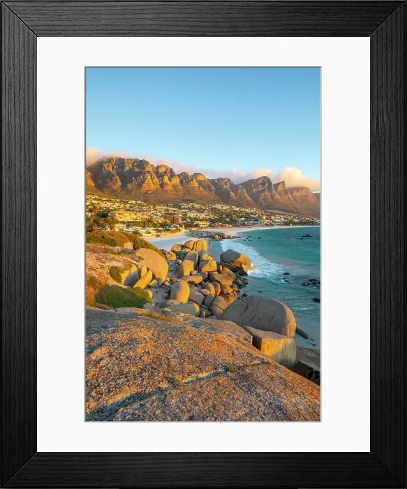 Framed Print : Camps Bay & The Twelve Apostles, Cape Town, Western Cape, South Africa