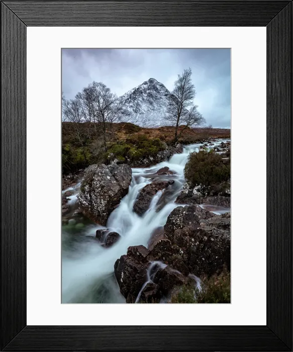 Framed Print : Coupall Falls in winter, Glen Etive, near Rannoch Moor, Highland, Scotland Framed Print : Coupall Falls in winter, Glen Etive, near Rannoch Moor, Highland, Scotland