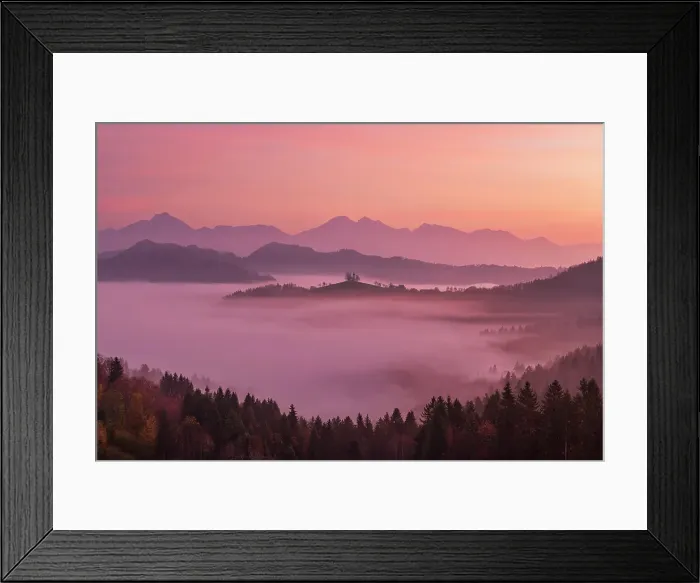 Framed Print : Morning Mist Around Church of St. Thomas, Skofja Loka, Slovenia, Europe Framed Print : Morning Mist Around Church of St. Thomas, Skofja Loka, Slovenia, Europe