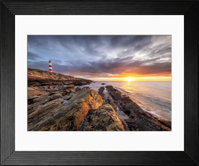 Framed Print : Tarbat Ness Lighthouse at sunrise, Moray Firth, Portmahomack, Highland, Scotland, April 2024 Framed Print : Tarbat Ness Lighthouse at sunrise, Moray Firth, Portmahomack, Highland, Scotland, April 2024