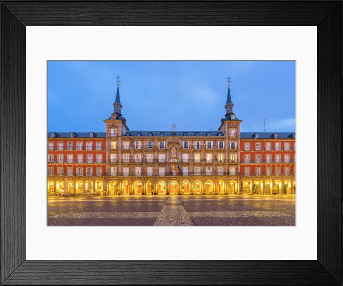 Framed Print : Casa de la Panaderia at Plaza Mayor at twilight, Madrid, Spain Framed Print : Casa de la Panaderia at Plaza Mayor at twilight, Madrid, Spain