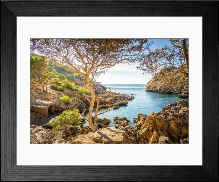 Framed Print : Coastal landscape near Calo d`en Monjo, Cala Fornells, Mallorca, Balearic Islands, Spain Framed Print : Coastal landscape near Calo d`en Monjo, Cala Fornells, Mallorca, Balearic Islands, Spain