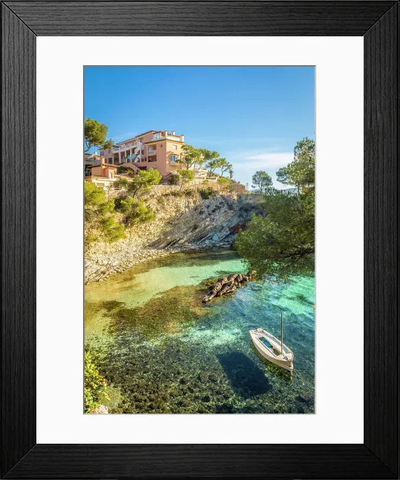 Framed Print : Platja Calo de ses Llisses, Cala Fornells, Mallorca, Balearic Islands, Spain