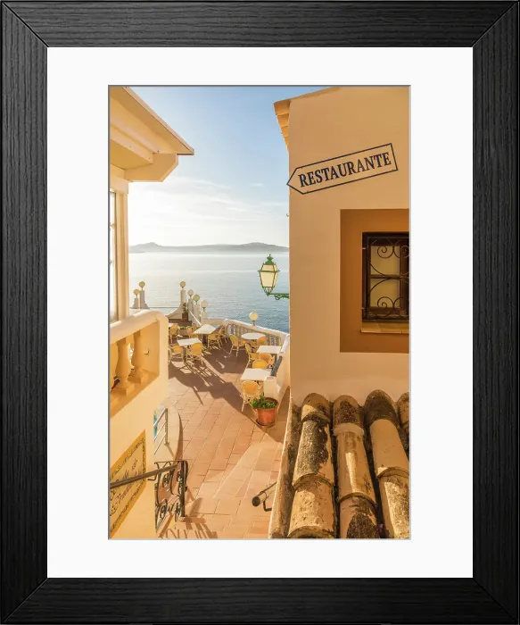 Framed Print : View through the houses of Cala Fornells to the sea, Mallorca, Balearic Islands, Spain Framed Print : View through the houses of Cala Fornells to the sea, Mallorca, Balearic Islands, Spain
