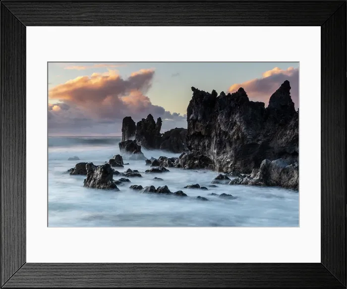 Framed Print : Rocky coastline at sunset, Playa Montana Bermeja, near El Golfo, Lanzarote, Canary Islands, Spain Framed Print : Rocky coastline at sunset, Playa Montana Bermeja, near El Golfo, Lanzarote, Canary Islands, Spain