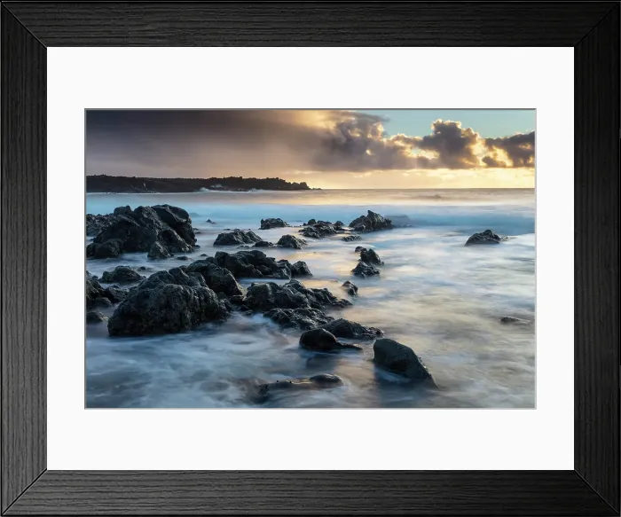 Framed Print : Rocky coastline at sunset, Playa Montana Bermeja, near El Golfo, Lanzarote, Canary Islands, Spain Framed Print : Rocky coastline at sunset, Playa Montana Bermeja, near El Golfo, Lanzarote, Canary Islands, Spain