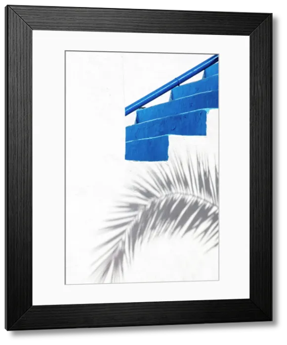 Framed Print : Blue steps and palm shadow, Puerto del Carmen, Lanzarote, Canary Islands, Spain Framed Print : Blue steps and palm shadow, Puerto del Carmen, Lanzarote, Canary Islands, Spain