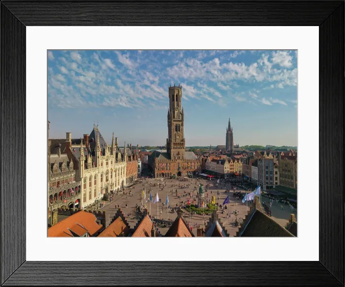 Framed Print : Belfort (Belfry) Tower in Market Square, Bruges, Belgium