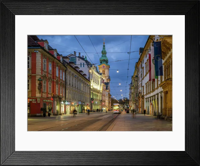 Framed Print : Herrengasse street, Graz, Styria, Austria Framed Print : Herrengasse street, Graz, Styria, Austria
