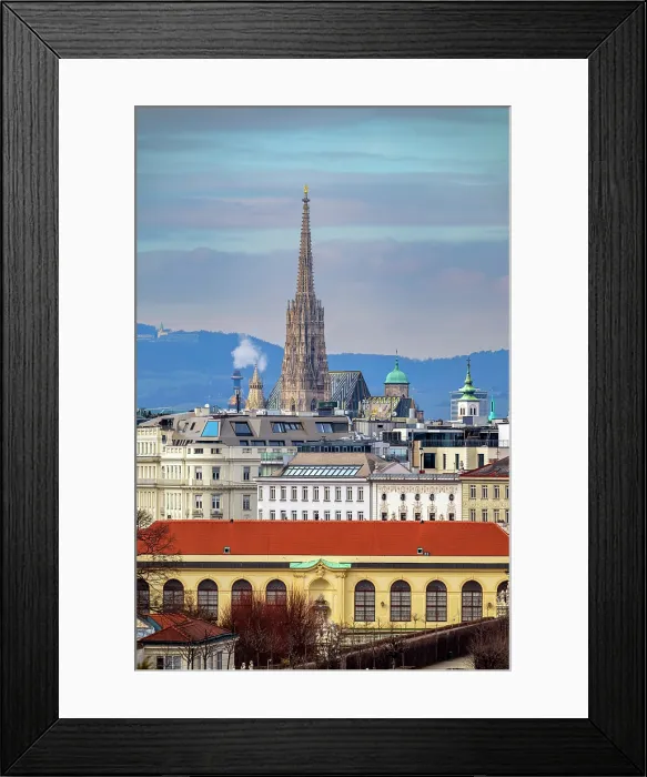 Framed Print : Stephansdom cathedral and city skyline, Vienna, Austria Framed Print : Stephansdom cathedral and city skyline, Vienna, Austria