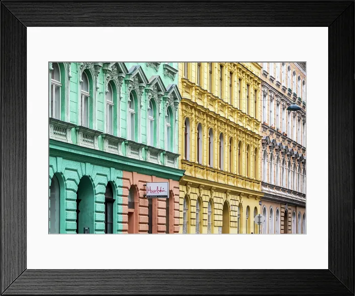 Framed Print : Colorful building facades in Landstrasse district, Vienna, Austria