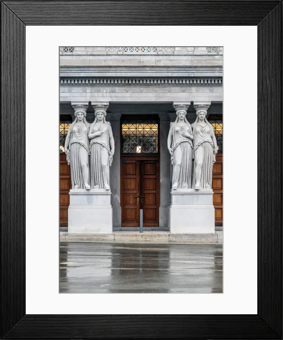 Framed Print : Caryatids at exterior of the Austrian Parliament Building, Vienna, Austria Framed Print : Caryatids at exterior of the Austrian Parliament Building, Vienna, Austria