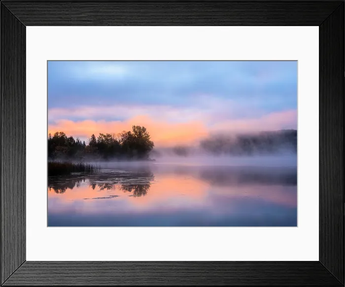 Framed Print : Dawns skies over Simon Lake in autumn, Greater Sudbury, Ontario, Canada Framed Print : Dawns skies over Simon Lake in autumn, Greater Sudbury, Ontario, Canada