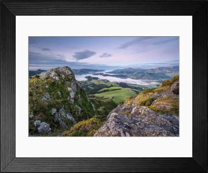 Framed Print : Lyttleton Harbour from Coopers Knob, Christchurch, South Island, New Zealand. Autumn (May) 2025 Framed Print : Lyttleton Harbour from Coopers Knob, Christchurch, South Island, New Zealand. Autumn (May) 2025