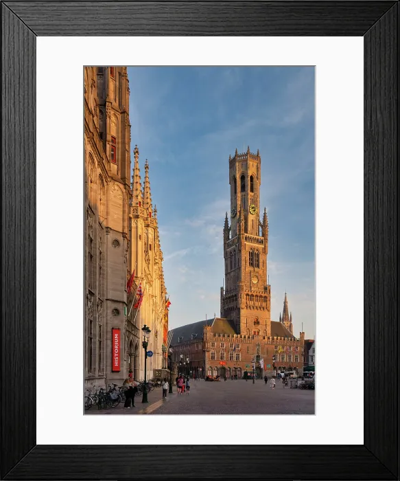 Framed Print : Belfort (Belfry) Tower in Market Square, Bruges, Belgium