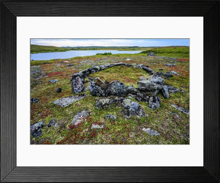 Framed Print : Tent ring rocks used by native nomadic people, Tasiujaq, Nunavik, Canada Framed Print : Tent ring rocks used by native nomadic people, Tasiujaq, Nunavik, Canada