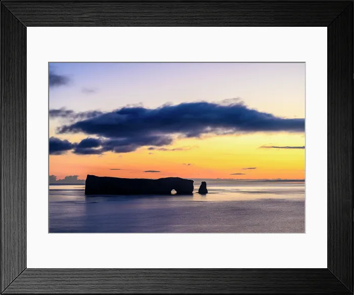 Framed Print : Perce Rock at dawn, Perce, Quebec, Canada Framed Print : Perce Rock at dawn, Perce, Quebec, Canada