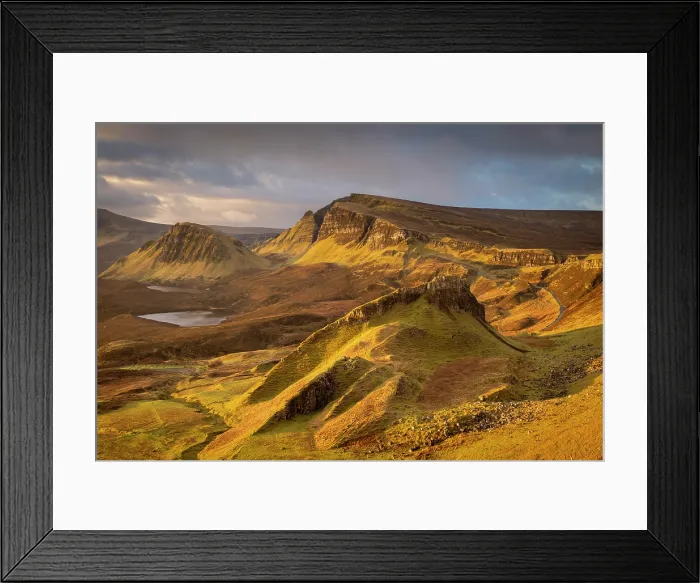 Framed Print : Beautiful morning light on the Trotternish Ridge from the Quiraing, Isle of Skye, Scotland. Winter (February) 2025 Framed Print : Beautiful morning light on the Trotternish Ridge from the Quiraing, Isle of Skye, Scotland. Winter (February) 2025