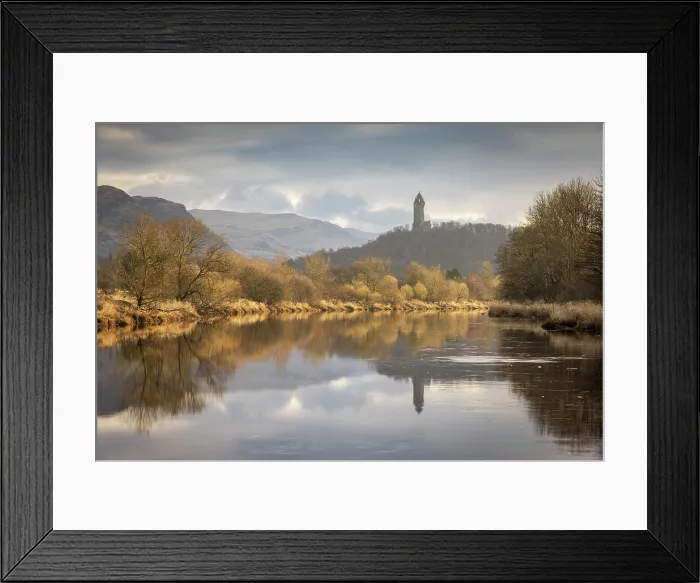 Framed Print : The National Wallace Monument reflected in the River Forth at Stirling, Scotland. Winter (March) 2025 Framed Print : The National Wallace Monument reflected in the River Forth at Stirling, Scotland. Winter (March) 2025