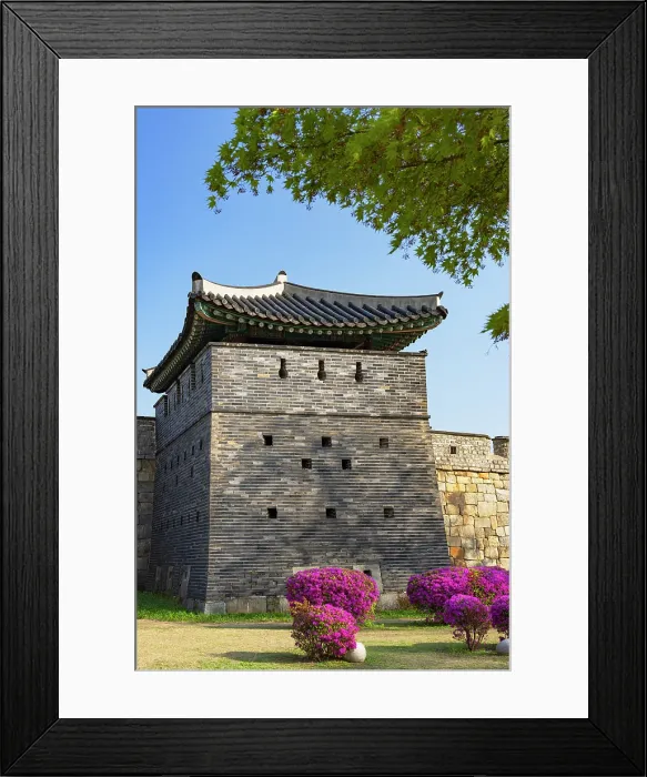 Framed Print : Watchtower on city walls of Hwaseong Fortress (UNESCO World Heritage Site), Suwon, Gyeonggi Province, South Korea Framed Print : Watchtower on city walls of Hwaseong Fortress (UNESCO World Heritage Site), Suwon, Gyeonggi Province, South Korea
