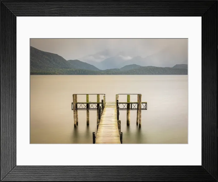 Framed Print : Wooden jetty on Lake Te Anau, South Island, New Zealand. Autumn (May) 2025 Framed Print : Wooden jetty on Lake Te Anau, South Island, New Zealand. Autumn (May) 2025