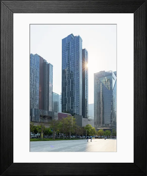 Framed Print : Skyscrapers at Shenzhen Bay, Shenzhen, Guangdong, China Framed Print : Skyscrapers at Shenzhen Bay, Shenzhen, Guangdong, China