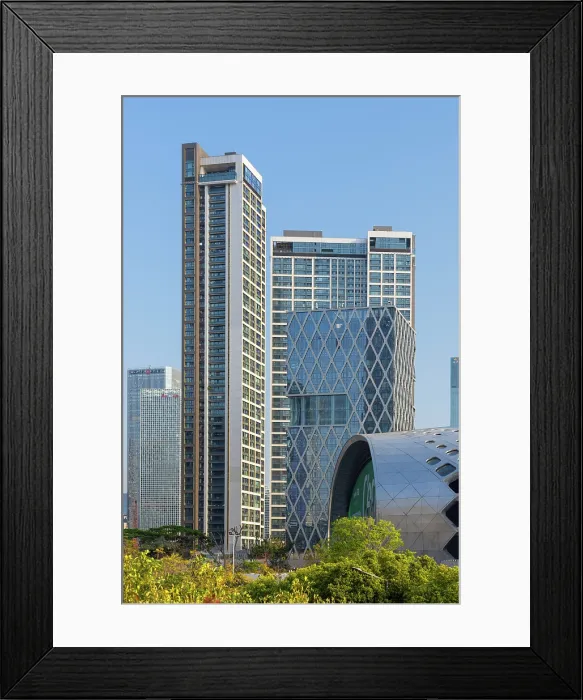 Framed Print : Skyscrapers and Shenzhen Bay Sports Centre, Shenzhen Bay, Shenzhen, Guangdong, China Framed Print : Skyscrapers and Shenzhen Bay Sports Centre, Shenzhen Bay, Shenzhen, Guangdong, China