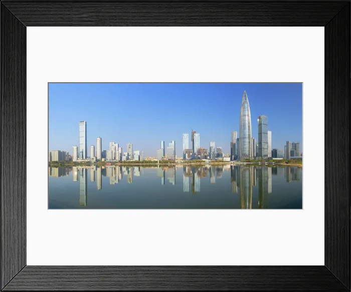 Framed Print : China Resources Building, One Shenzhen Bay Tower and skyline, Shenzhen Bay, Shenzhen, Guangdong, China