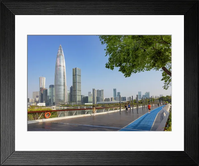 Framed Print : China Resources Building and skyline from Talent Park, Shenzhen Bay, Shenzhen, Guangdong, China Framed Print : China Resources Building and skyline from Talent Park, Shenzhen Bay, Shenzhen, Guangdong, China
