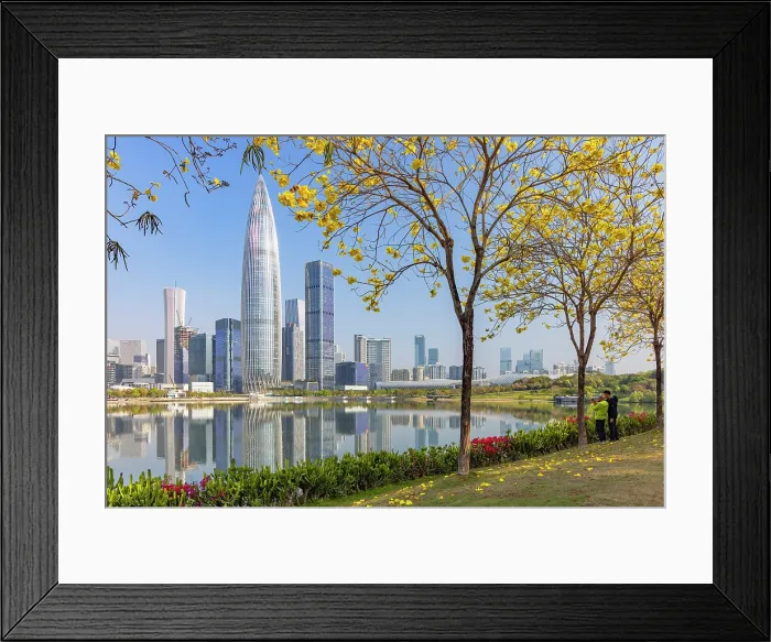 Framed Print : China Resources Building and skyline from Talent Park, Shenzhen Bay, Shenzhen, Guangdong, China Framed Print : China Resources Building and skyline from Talent Park, Shenzhen Bay, Shenzhen, Guangdong, China