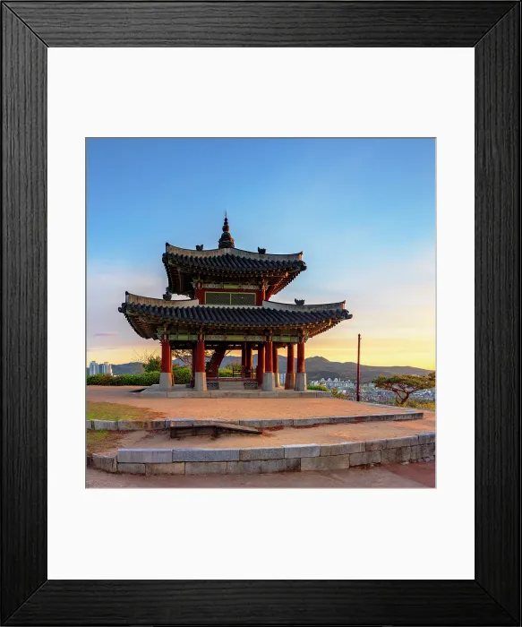 Framed Print : Western Command Post (Seojangdae) of Hwaseong Fortress (UNESCO World Heritage Site) at sunrise, Suwon, Gyeonggi Province, South Korea Framed Print : Western Command Post (Seojangdae) of Hwaseong Fortress (UNESCO World Heritage Site) at sunrise, Suwon, Gyeonggi Province, South Korea