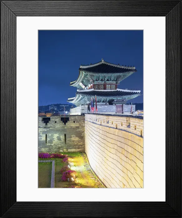 Framed Print : Janganmun Gate of Hwaseong Fortress (UNESCO World Heritage Site) at dusk, Suwon, Gyeonggi Province, South Korea Framed Print : Janganmun Gate of Hwaseong Fortress (UNESCO World Heritage Site) at dusk, Suwon, Gyeonggi Province, South Korea