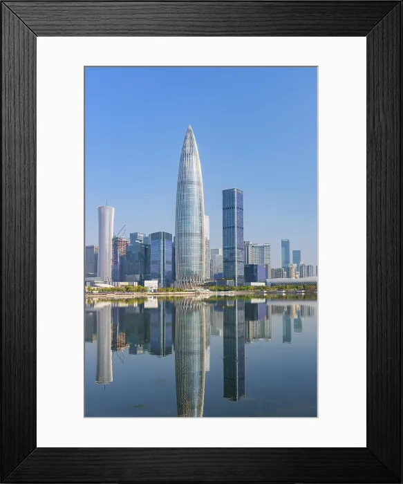 Framed Print : China Resources Building and skyline from Talent Park, Shenzhen Bay, Shenzhen, Guangdong, China