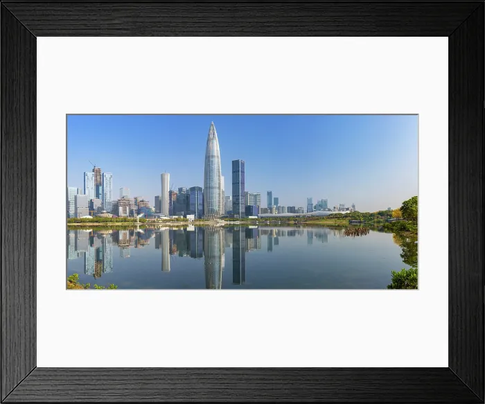 Framed Print : China Resources Building and skyline, Shenzhen Bay, Shenzhen, Guangdong, China Framed Print : China Resources Building and skyline, Shenzhen Bay, Shenzhen, Guangdong, China