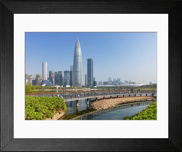 Framed Print : China Resources Building and skyline from Talent Park, Shenzhen Bay, Shenzhen, Guangdong, China Framed Print : China Resources Building and skyline from Talent Park, Shenzhen Bay, Shenzhen, Guangdong, China