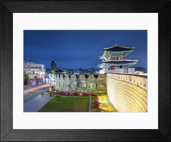 Framed Print : Janganmun Gate of Hwaseong Fortress (UNESCO World Heritage Site) at dusk, Suwon, Gyeonggi Province, South Korea Framed Print : Janganmun Gate of Hwaseong Fortress (UNESCO World Heritage Site) at dusk, Suwon, Gyeonggi Province, South Korea