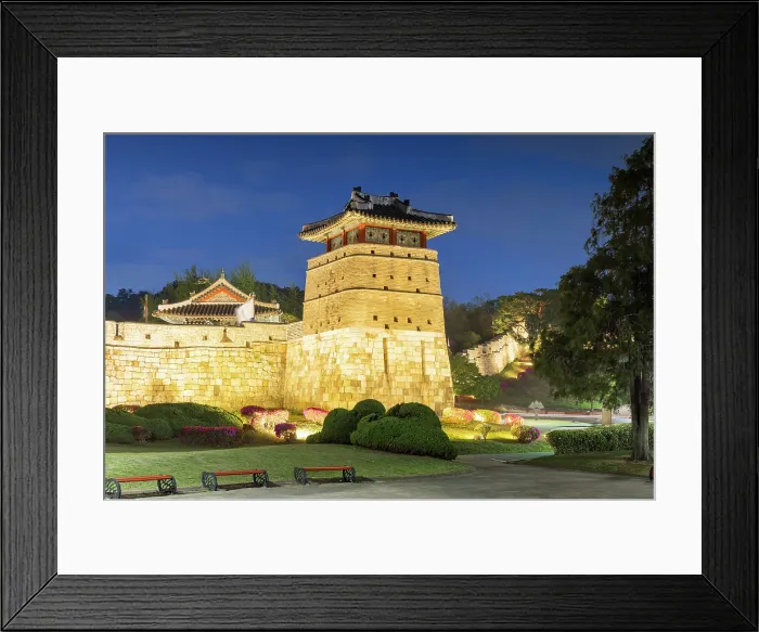 Framed Print : Seobukgongsimdon Tower of Hwaseong Fortress (UNESCO World Heritage Site) at dusk, Suwon, Gyeonggi Province, South Korea Framed Print : Seobukgongsimdon Tower of Hwaseong Fortress (UNESCO World Heritage Site) at dusk, Suwon, Gyeonggi Province, South Korea