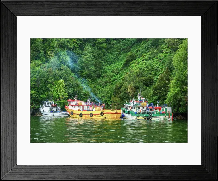Framed Print : Commercial vessels, Puerto Chacabuco, Aisen, Patagonia, Chile Framed Print : Commercial vessels, Puerto Chacabuco, Aisen, Patagonia, Chile