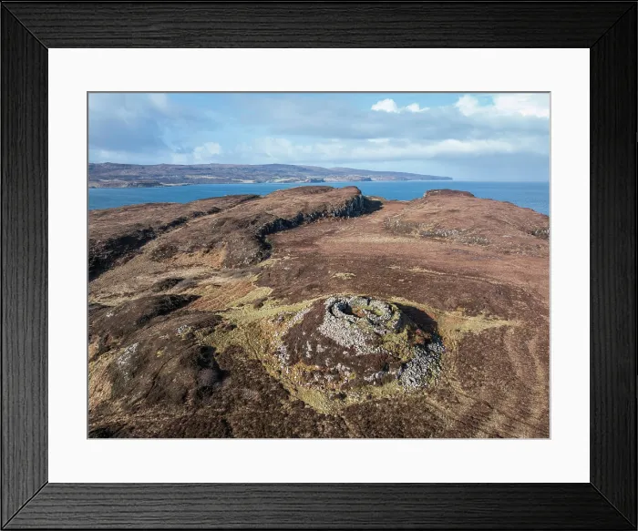 Framed Print : Aerial view of Dun Fiadhairt, an Iron Age Broch near Dunvegan on the Isle of Skye, Scotland. Winter (February) 2025 Framed Print : Aerial view of Dun Fiadhairt, an Iron Age Broch near Dunvegan on the Isle of Skye, Scotland. Winter (February) 2025