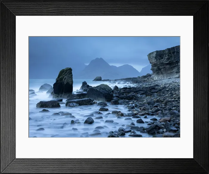 Framed Print : Stormy evening on the shore of Elgol on the Isle of Skye, Scotland. Winter (February) 2025 Framed Print : Stormy evening on the shore of Elgol on the Isle of Skye, Scotland. Winter (February) 2025