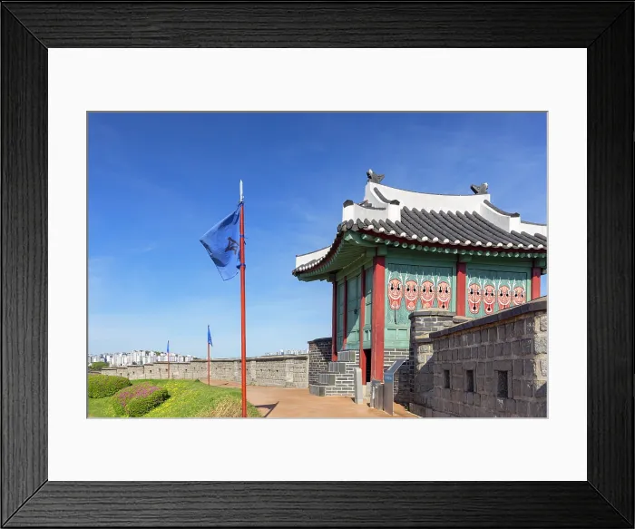 Framed Print : Dongbukporu watchtower and city walls of Hwaseong Fortress (UNESCO World Heritage Site), Suwon, Gyeonggi Province, South Korea Framed Print : Dongbukporu watchtower and city walls of Hwaseong Fortress (UNESCO World Heritage Site), Suwon, Gyeonggi Province, South Korea