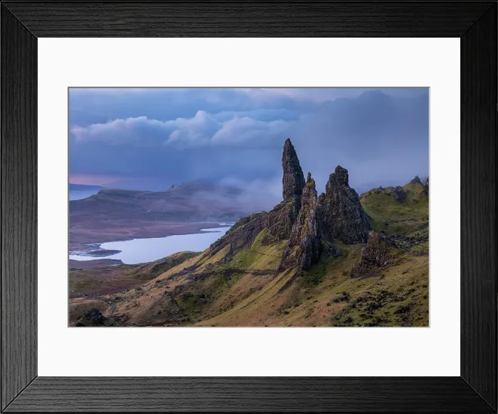 Framed Print : The Old Man of Storr at dawn on a stormy morning, Isle of Skye, Scotland. Winter (February) 2025 Framed Print : The Old Man of Storr at dawn on a stormy morning, Isle of Skye, Scotland. Winter (February) 2025