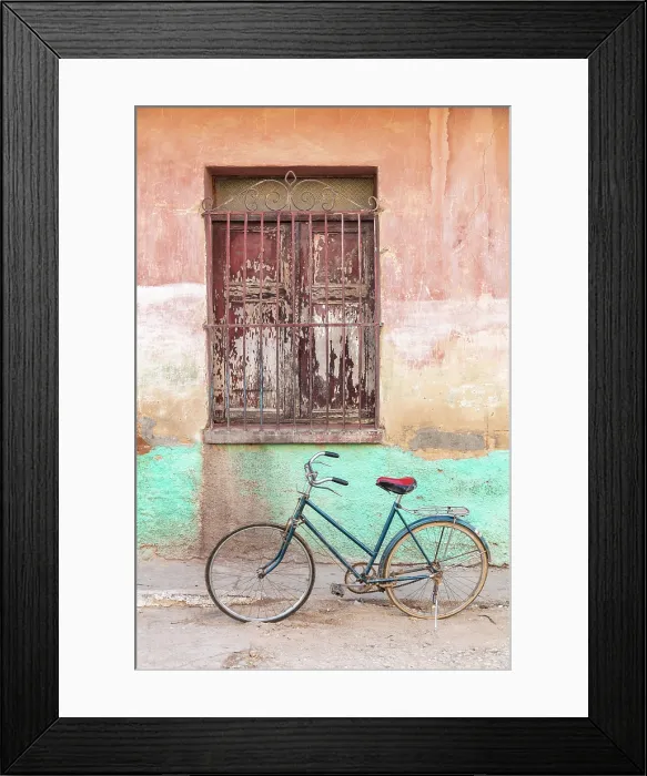 Framed Print : Bicycle against old painted wall, Trinidad, Sancti Spiritus Province, Cuba Framed Print : Bicycle against old painted wall, Trinidad, Sancti Spiritus Province, Cuba